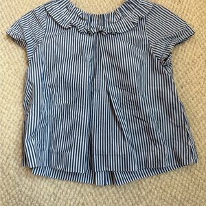 JACADI Blue and White Striped Blouse